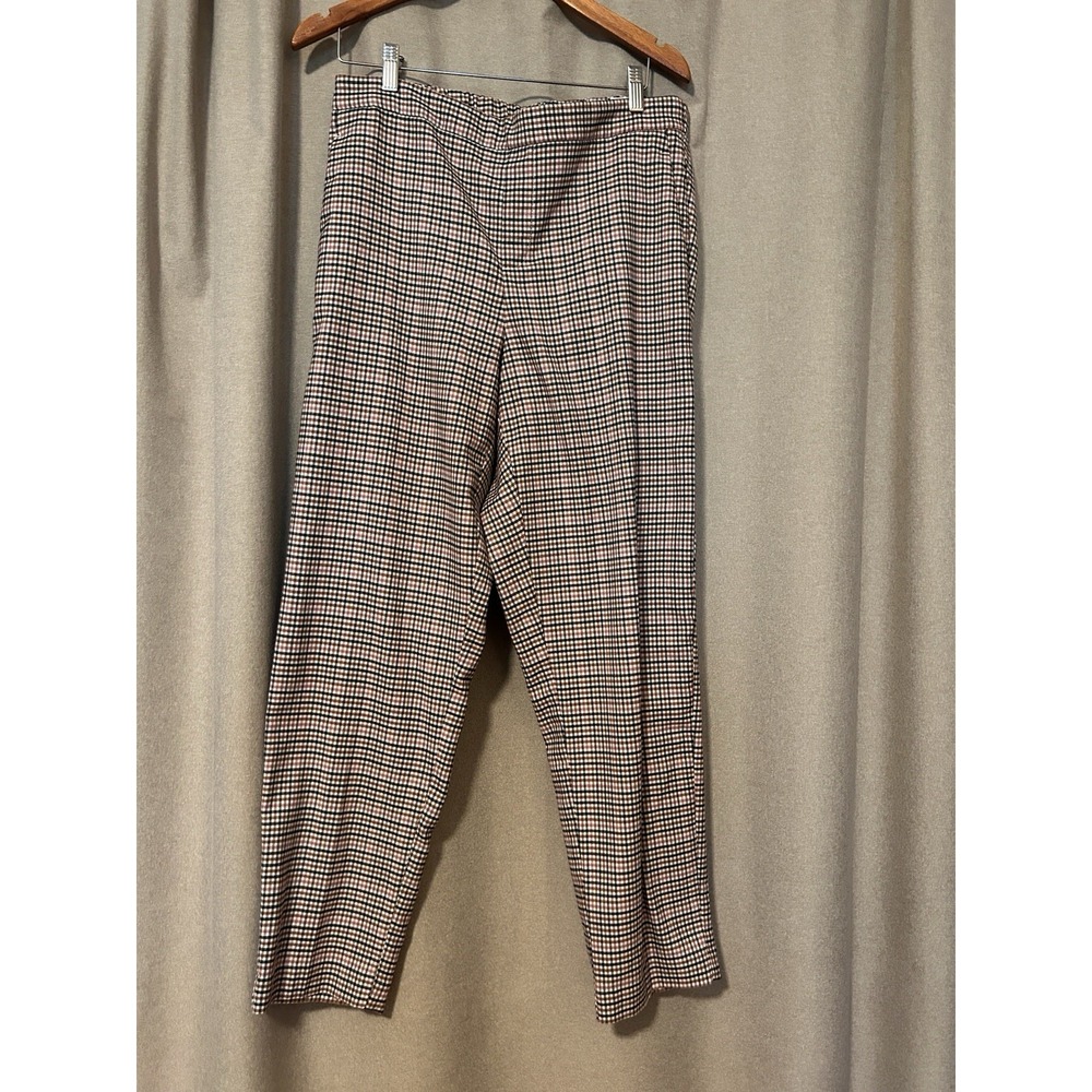 Old Navy High Waisted Houndstooth Pattern Plaid Printed Ankle Pants Size 12 Tall